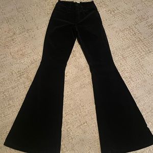 L’Agence size 23 black velvet boot cut jeans